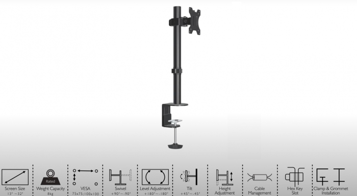 Suport monitor ajustabil 13"-32" [3]