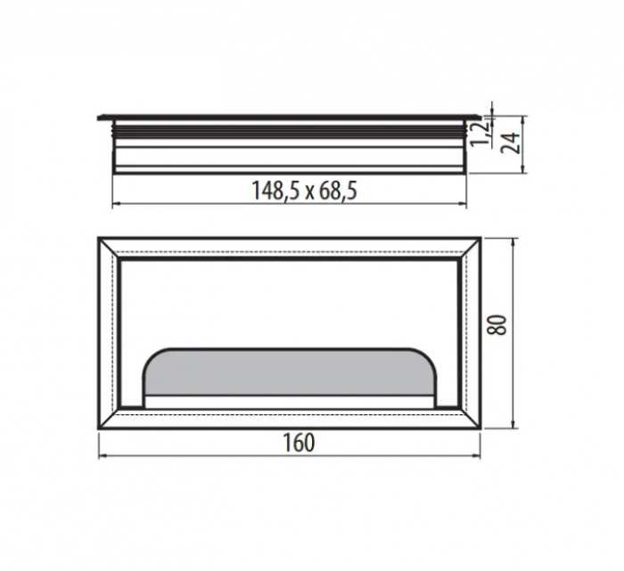 Trecere cablu cu perie 80x160, Aluminiu [2]