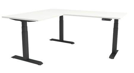 Birouri reglabile - Birou reglabil colt, in "L", inoLift Trio PRO 2.0 (Smart) - 3 motoare, sarcina 150kg, Blat Pal sau lemn masiv la alegere, transport gratuit