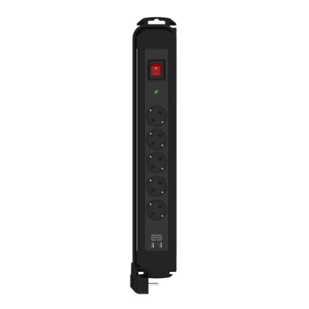 Prelungitor prindere sub blat, fir 3metri, 2xUSB, 5/8 prize, IP20, 3680W, negru [2]