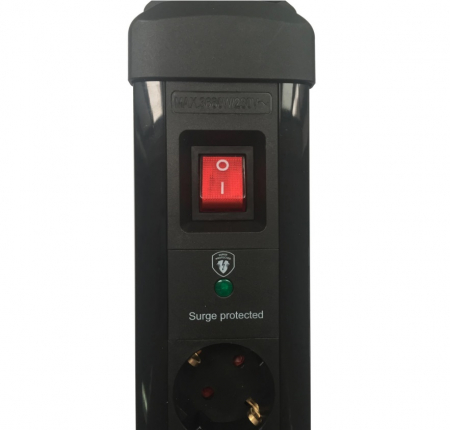 Prelungitor prindere sub blat, fir 3metri, 2xUSB, 8 prize, IP20, 3680W, negru [3]