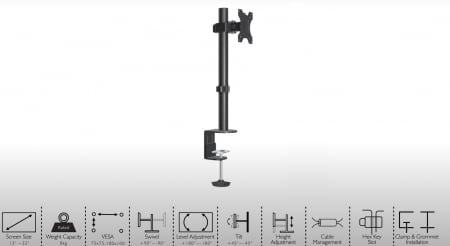 Suport monitor ajustabil 13"-32" [2]