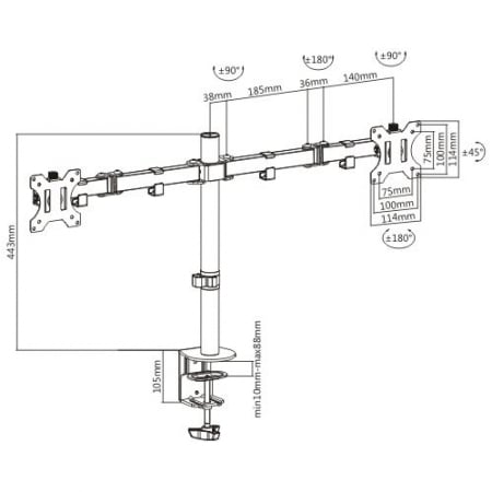 Suport 2 monitoare 13"-32" [6]