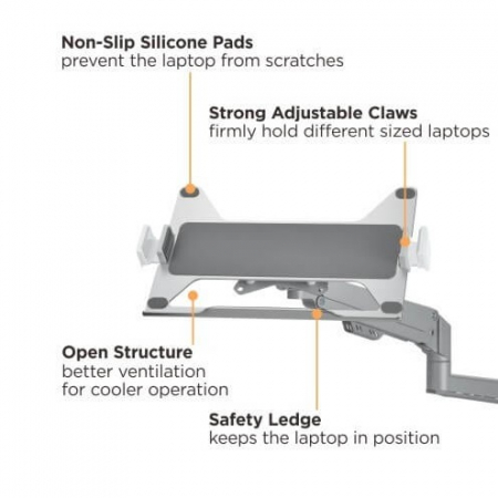 BF - Suport cu brat dublu pentru monitor si laptop, sistem gas spring, negru [3]