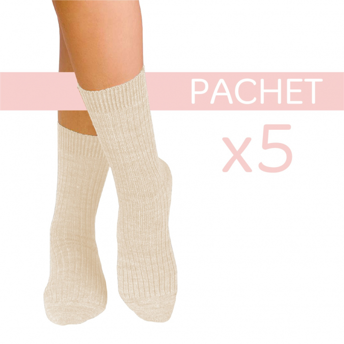 5 perechi de sosete calduroase din lana merino Warm Alb [2]