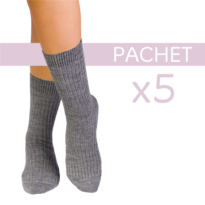 5 perechi de sosete calduroase din lana merino Warm Gri [2]