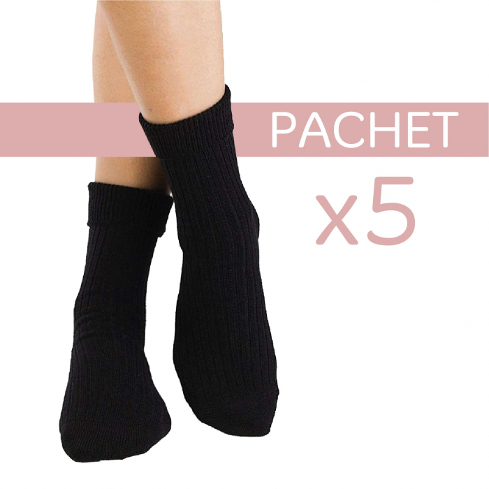 5 perechi de sosete calduroase din lana merino Warm Negru [3]