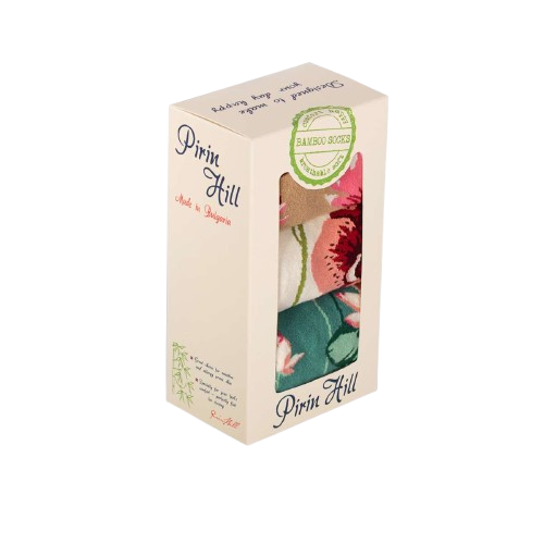 Cutie cu 3 Perechi de Șosete Fine din Bambus Flori [6]