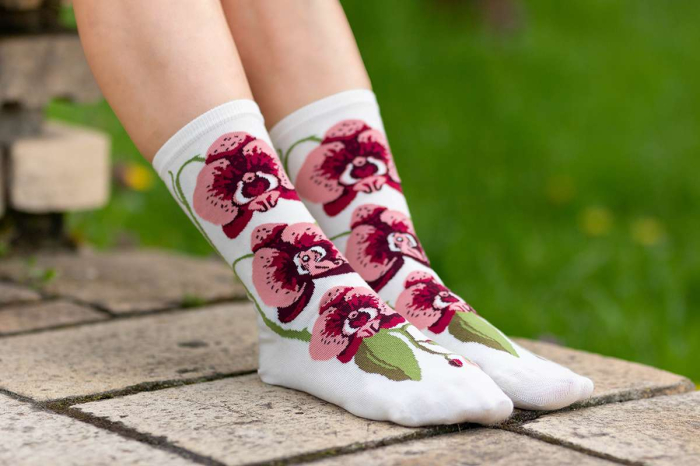 Cutie cu 3 Perechi de Șosete Fine din Bambus Flori [5]