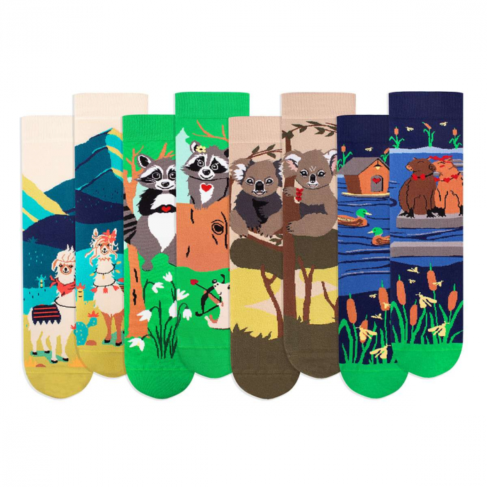 Cutie cu 4 perechi de sosete din bumbac organic Arty Socks Animale Indragostite [2]