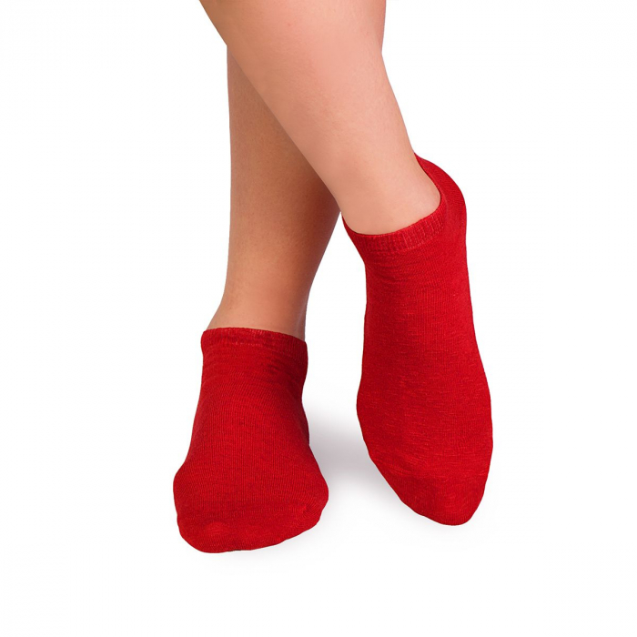 Sosete scurte din in si bumbac LINEN SNEAKER SOCKS Rosu [2]