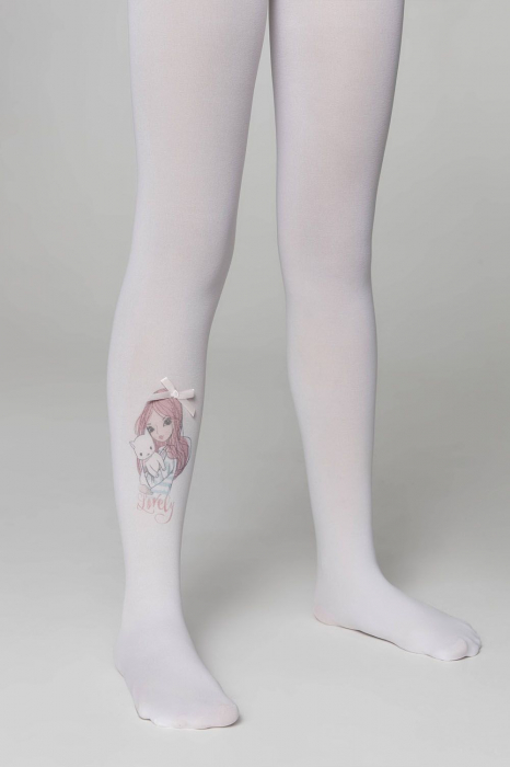 Ciorapi fete din microfibra cu model si fundita Lovely 50 den [2]