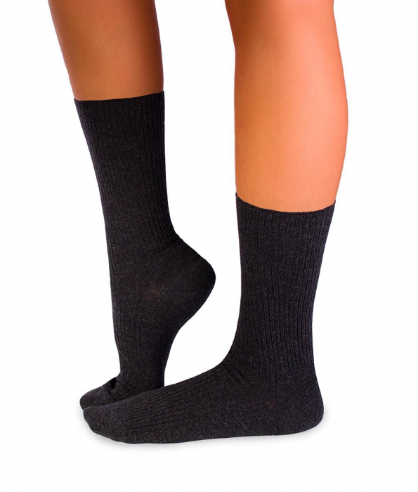 Sosete bumbac lungi fara elastic Antracit [2]
