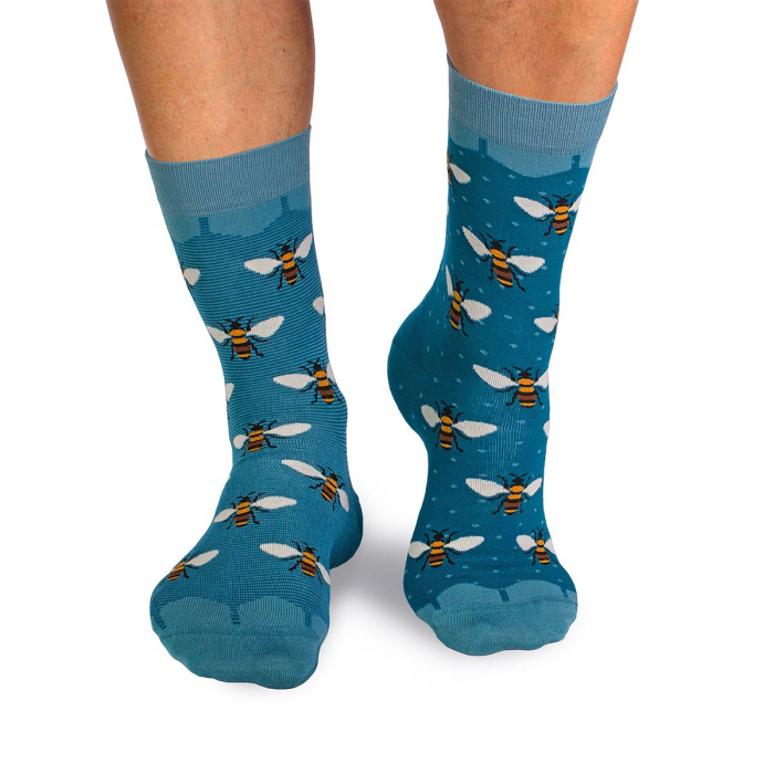 Sosete bambus FINE BAMBOO Bees - Turquoise [3]