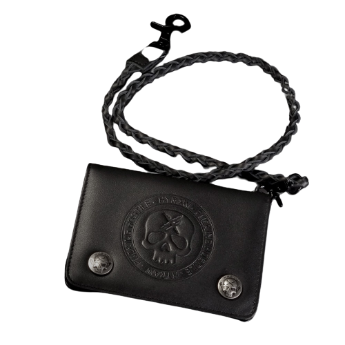 Portofel barbatesc din piele naturala Death Shadow, Negru [7]