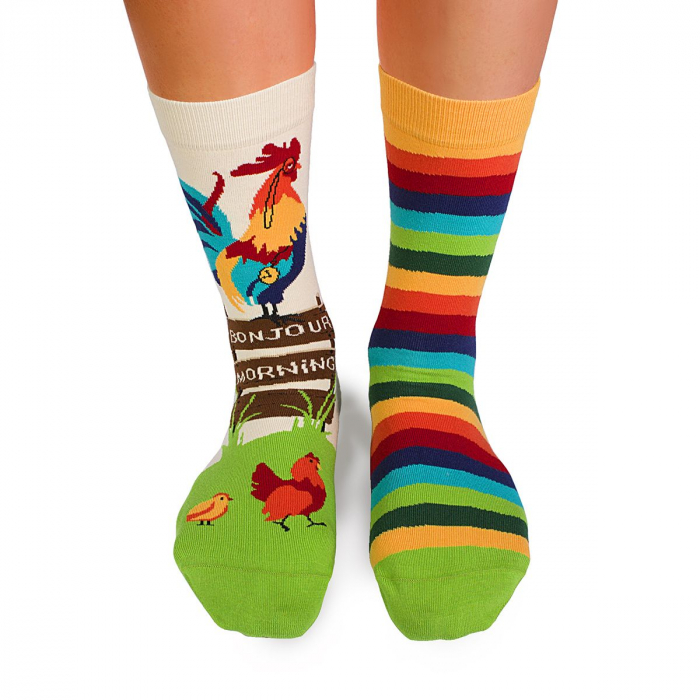 Sosete bumbac organic ARTY SOCKS Rooster GREEN [2]