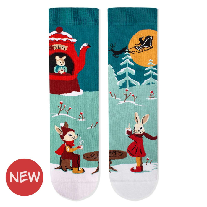 Șosete Arty Socks de Crăciun din bumbac Iepurasi Verde [1]