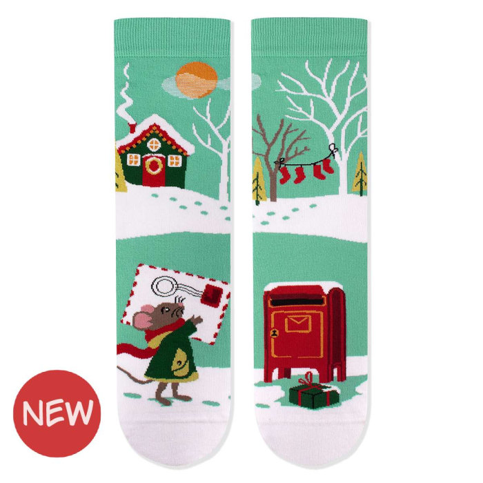 Șosete Arty Socks de Crăciun din bumbac Șoricel Turcoaz [1]
