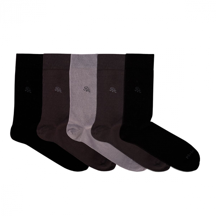 Sosete bambus BOX 5 Cotton Rich Socks Black Antracite Gray [2]