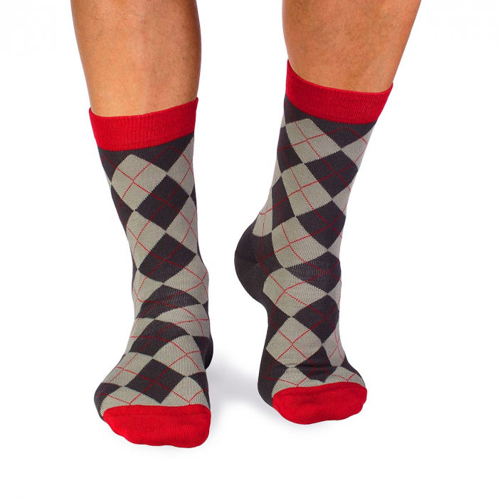 Sosete bambus COMFORT FEET Argyle Anthracite Grey [2]