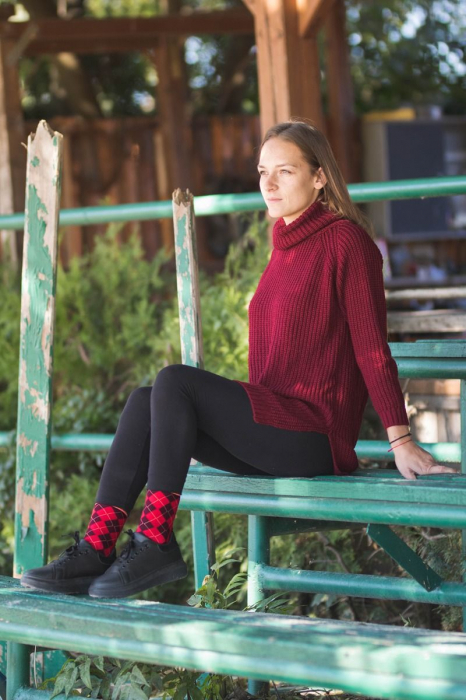Sosete bambus COMFORT FEET Argyle Bordeaux Red [3]