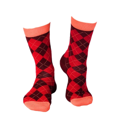 Sosete bambus COMFORT FEET Argyle Bordeaux Red [5]