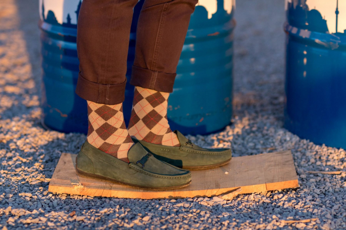 Sosete bambus COMFORT FEET Argyle Box 3buc. Petrol Blue Anthracite [4]