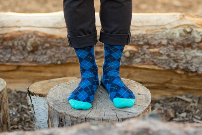 Sosete bambus COMFORT FEET Argyle Box 3buc. Petrol Blue Anthracite [5]