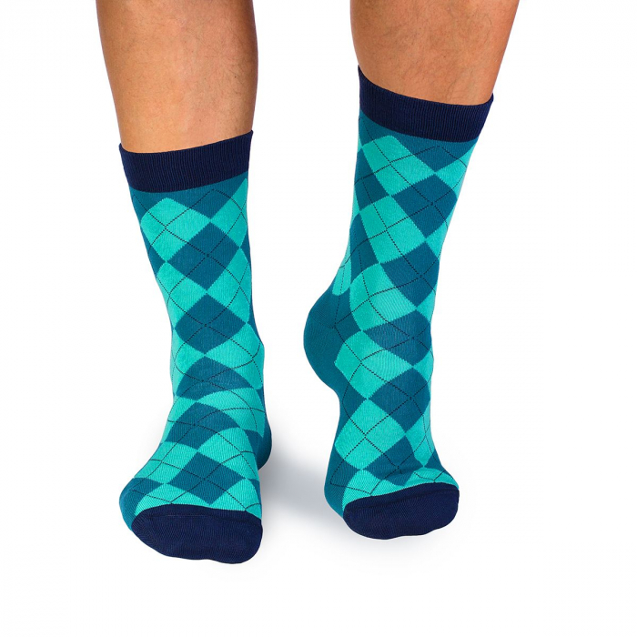 Sosete bambus COMFORT FEET Argyle Petrol Turquise [2]
