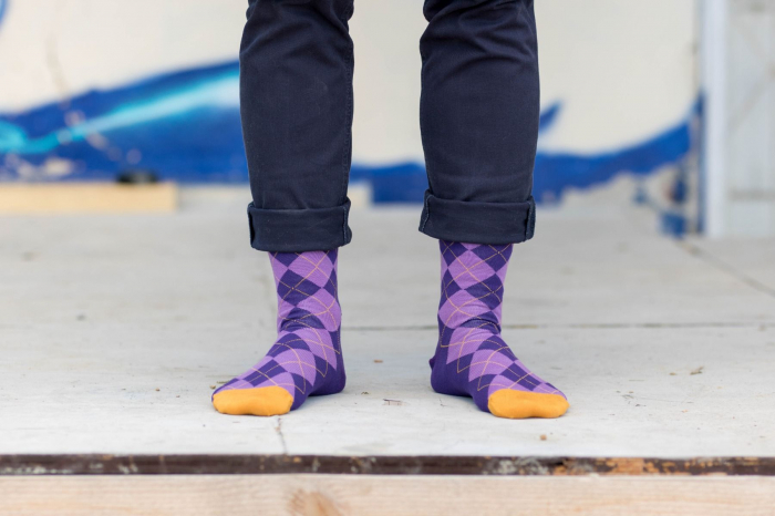 Sosete bambus COMFORT FEET Argyle Purple Light [3]