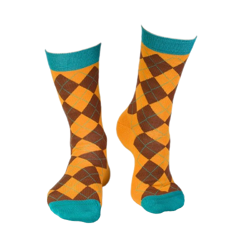 Sosete bambus COMFORT FEET Argyle Yellow Brown [7]