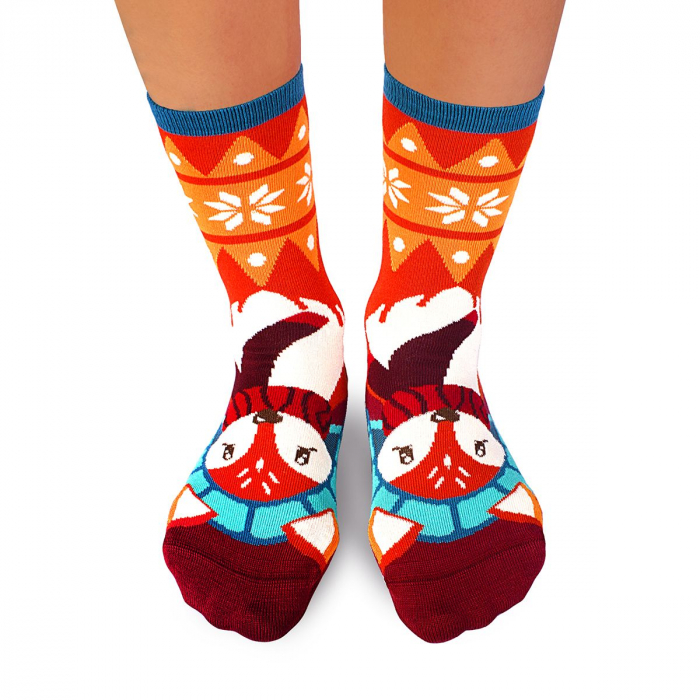 Sosete bambus de craciun Comfort Feet Socks CHRISTMAS FOX [2]