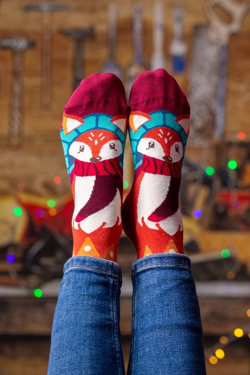 Sosete bambus de craciun Comfort Feet Socks CHRISTMAS FOX [3]