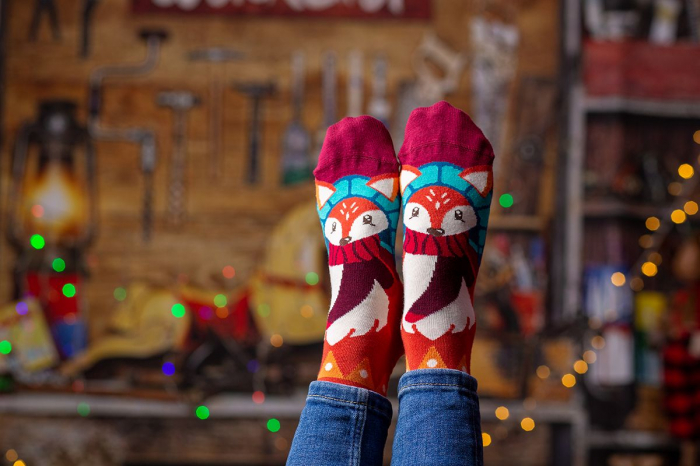 Sosete bambus de craciun Comfort Feet Socks CHRISTMAS FOX [4]