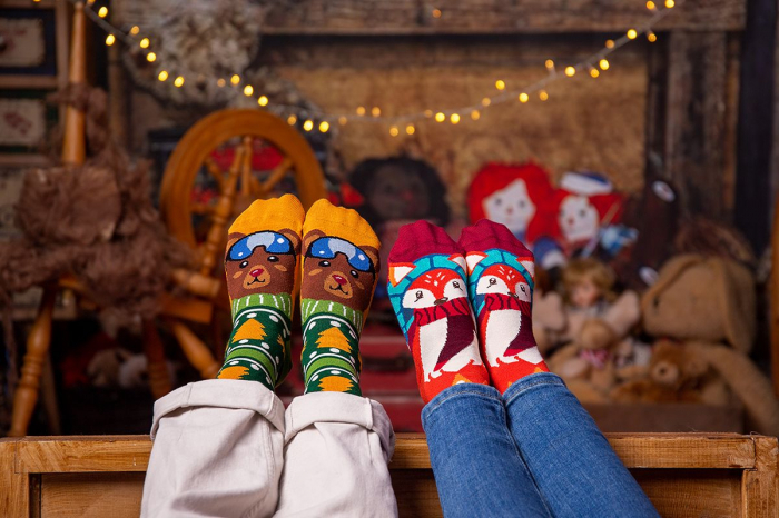 Sosete bambus de craciun Comfort Feet Socks CHRISTMAS FOX [5]