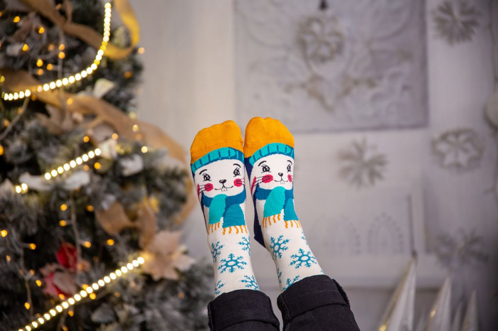 Sosete bambus de craciun Comfort Feet Socks CHRISTMAS RABBIT [5]