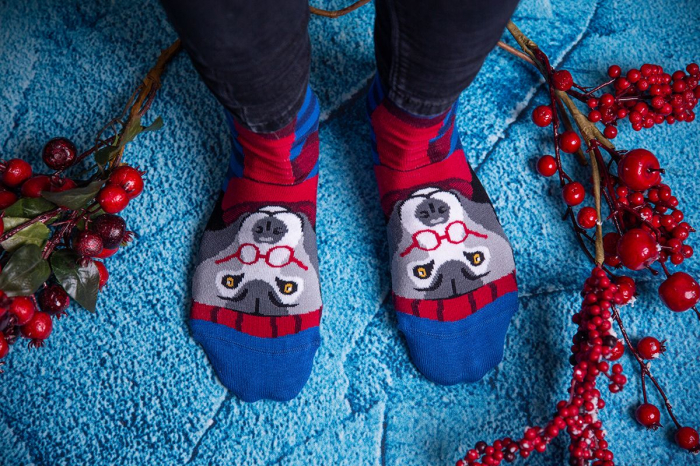 Sosete bambus de craciun Comfort Feet Socks CHRISTMAS WOLF [3]