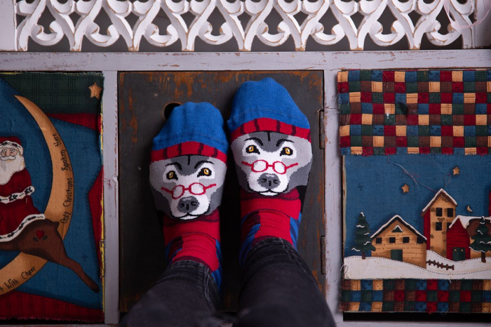 Sosete bambus de craciun Comfort Feet Socks CHRISTMAS WOLF [4]