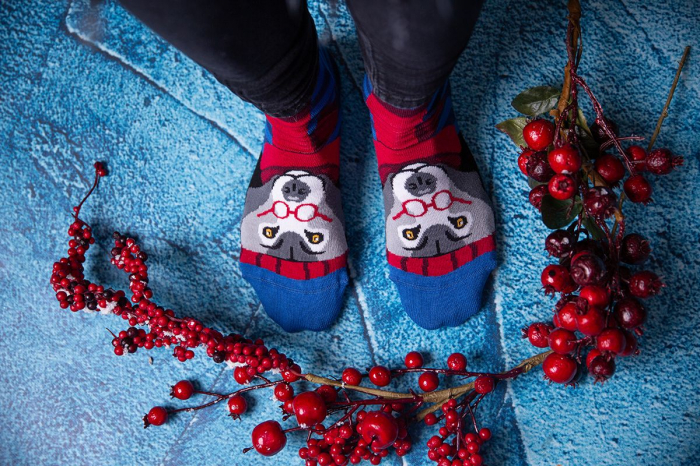 Sosete bambus de craciun Comfort Feet Socks CHRISTMAS WOLF [5]