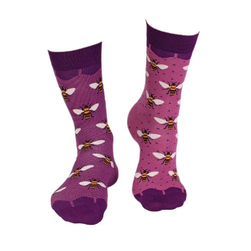Sosete bambus FINE BAMBOO Bees - Purple [4]