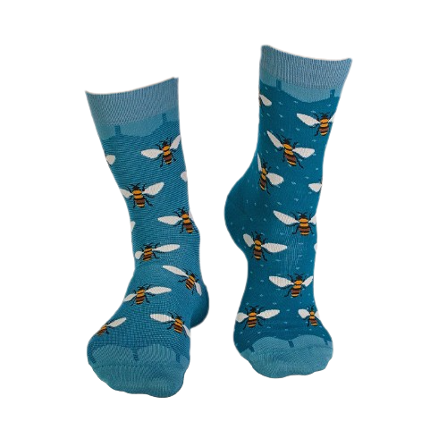 Sosete bambus FINE BAMBOO Bees - Turquoise [4]