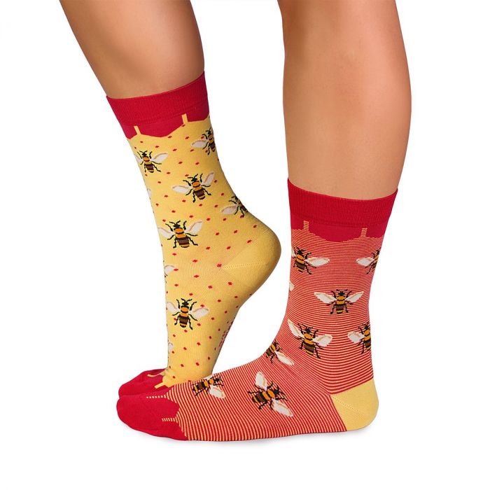Sosete bambus FINE BAMBOO Bees - Yellow [2]