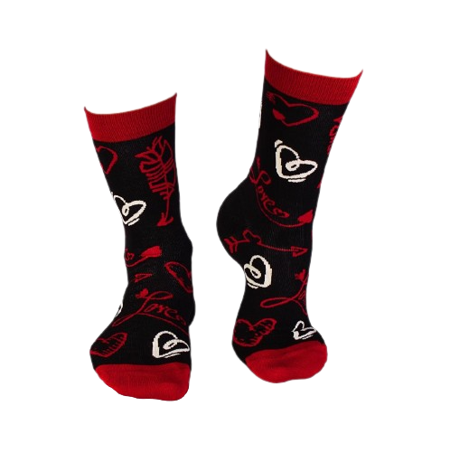 Sosete bambus Sf. Valentin Black&Red [7]