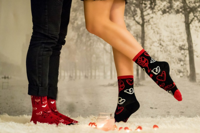 Sosete bambus Sf. Valentin Black&Red [6]