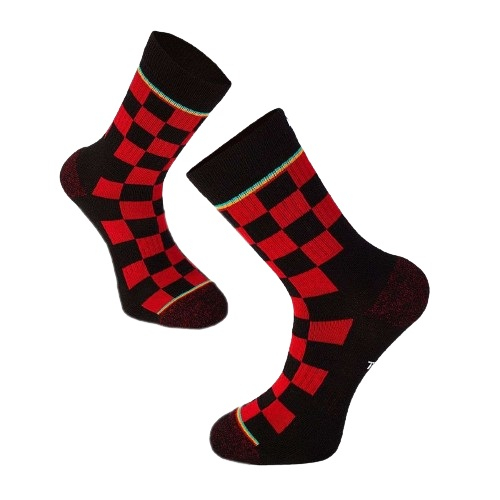 Sosete bumbac Active Lifestyle Socks Squares Rosu Negru [7]