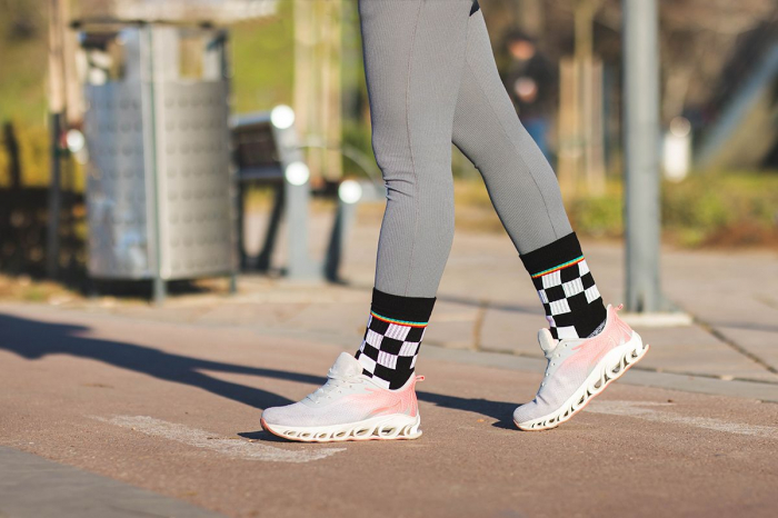 Sosete bumbac Active Lifestyle SQUARES White Black [3]
