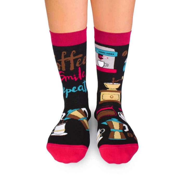 Sosete bumbac Arty Socks Coffee negru magenta [2]