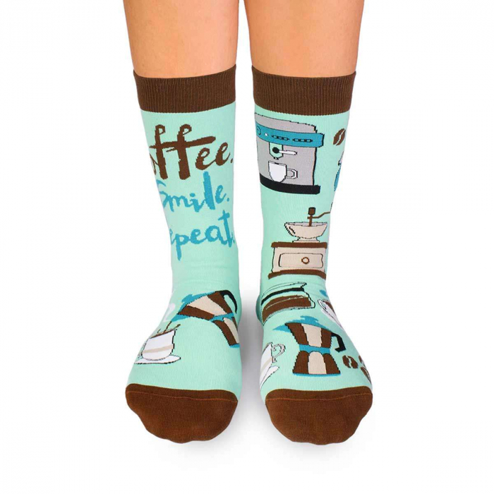Sosete bumbac Arty Socks Coffee Maro Turcoaz [2]
