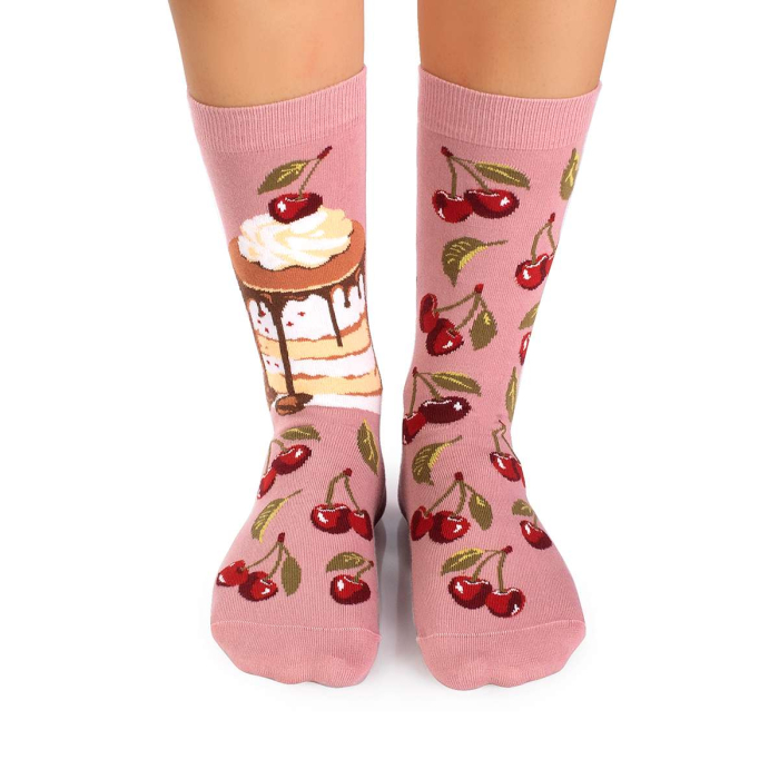 Șosete bumbac  Arty Socks cu Cireșe Roz [2]