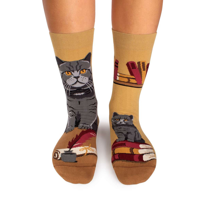 Șosete bumbac  Arty Socks cu Pisici British Shorthair Bej [2]